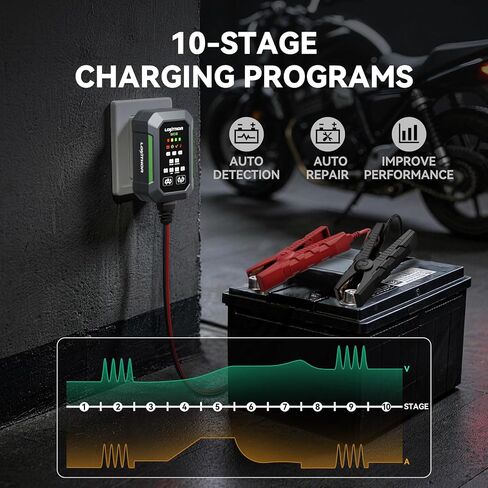 LOKITHOR BC2 6V/12V Car Battery Charger, 2A/1A/750mA Adjustable Currents in Saudi Arabia