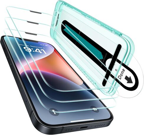 ESR 3 Pack for iPhone 14 Pro Screen Protector, [9H Hardness] [Military Grade Shatterproof] Tempered Glass Film with Flawless Fit Tray in Kuwait