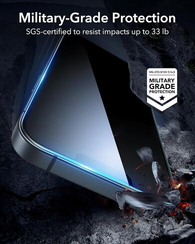 ESR 3 Pack for iPhone 14 Pro Screen Protector, [9H Hardness] [Military Grade Shatterproof] Tempered Glass Film with Flawless Fit Tray in Kuwait