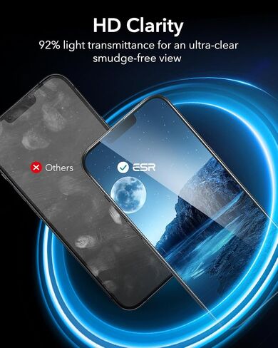 ESR 3 Pack for iPhone 14 Pro Screen Protector, [9H Hardness] [Military Grade Shatterproof] Tempered Glass Film with Flawless Fit Tray in Kuwait