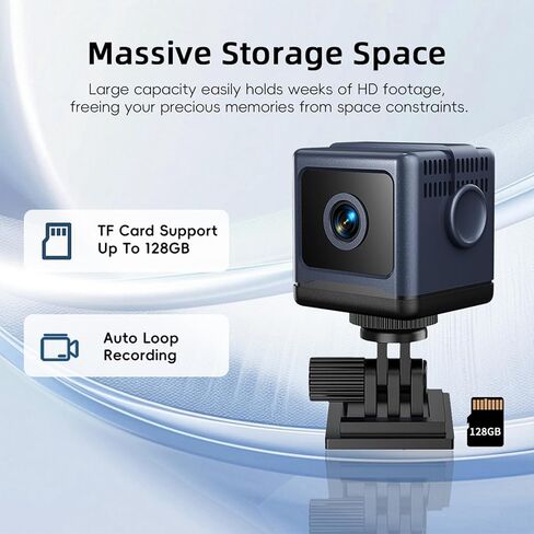 Mini Camera, 4K HD Wi-Fi Indoor Security Camera for Live Streaming via Mobile App, with 3-Day Cloud Storage, Adaptive Standby, Remote Control, Night Vision, and Motion Detection in Kuwait