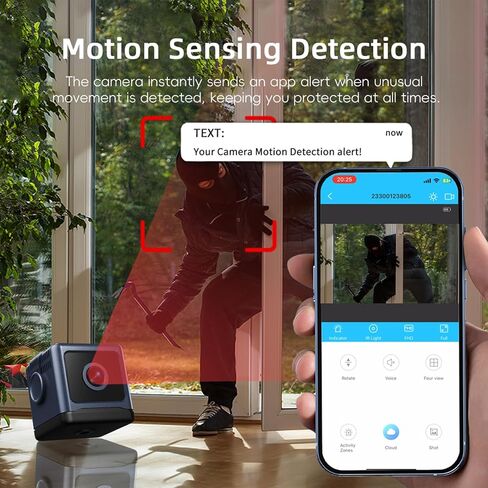 Mini Camera, 4K HD Wi-Fi Indoor Security Camera for Live Streaming via Mobile App, with 3-Day Cloud Storage, Adaptive Standby, Remote Control, Night Vision, and Motion Detection in Kuwait