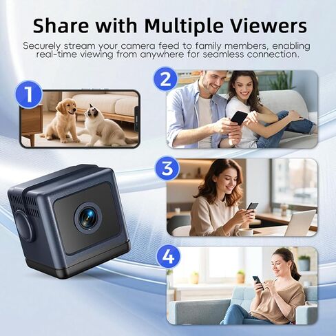 Mini Camera, 4K HD Wi-Fi Indoor Security Camera for Live Streaming via Mobile App, with 3-Day Cloud Storage, Adaptive Standby, Remote Control, Night Vision, and Motion Detection in Kuwait