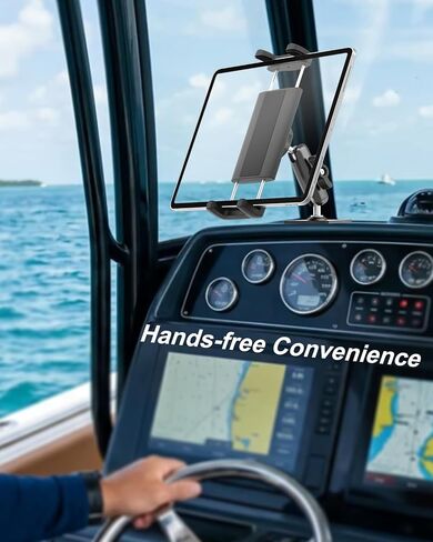 Heavy Duty Tablet Mount for Boat, Aluminum Drill Base Marine Tablet Holder in Kuwait