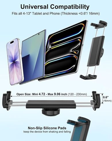 Heavy Duty Tablet Mount for Boat, Aluminum Drill Base Marine Tablet Holder in Kuwait