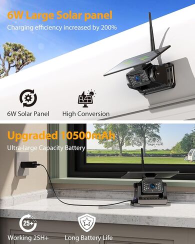 Magnetic Solar Wireless Backup Camera:Plug and Play 7" DVR 1080P Monitor in Saudi Arabia