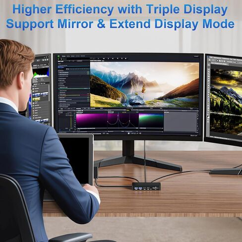 Surface Dock, 12-in-1 Triple Displays VGA +Dual HDMI Surface Pro Dock, Surface Docking Station for Surface Pro 11/10/9/8/X/7/6/5/4/3, Surface Book, Surface Go, Surface Laptop Dock in Kuwait