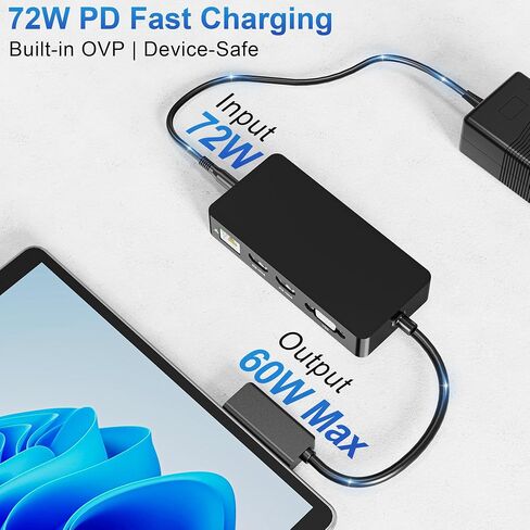 Surface Dock, 12-in-1 Triple Displays VGA +Dual HDMI Surface Pro Dock, Surface Docking Station for Surface Pro 11/10/9/8/X/7/6/5/4/3, Surface Book, Surface Go, Surface Laptop Dock in Kuwait