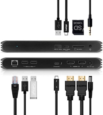 CalDigit USB-C Thunderbolt 4 Dock - Dual HDMI 2.0, 94W Charging, UHS II SD Card Slot, USB A x 3, LAN, 3.5mm Audio for Mac and PC in Kuwait