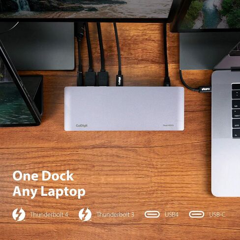 CalDigit USB-C Thunderbolt 4 Dock - Dual HDMI 2.0, 94W Charging, UHS II SD Card Slot, USB A x 3, LAN, 3.5mm Audio for Mac and PC in Kuwait