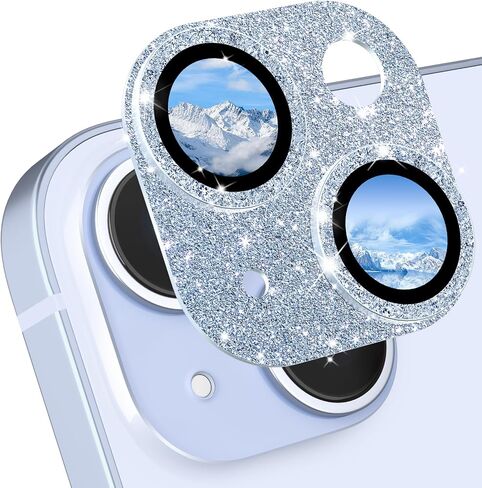 CloudValley for iPhone 15/ iPhone 15 Plus Camera Lens Protector, HD Tempered Metal Matte Glass Anti-Scratch, Case Friendly Full Screen Cover Film Accessories, GlitterPink in Kuwait