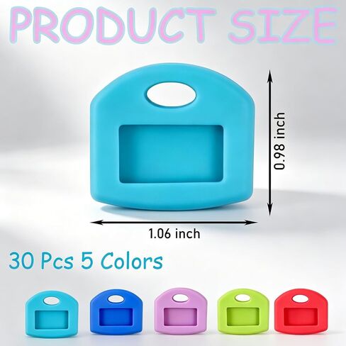 30Pcs Silicone Color Coded Key Covers Elastic Key Identifier Caps with 3 Label Sheets in Saudi Arabia