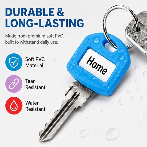 30Pcs Silicone Color Coded Key Covers Elastic Key Identifier Caps with 3 Label Sheets in Saudi Arabia