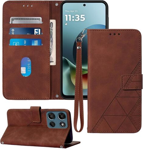 Card Holder Folio Wallet Case for Moto G 2026 (6.7"), Black in Kuwait