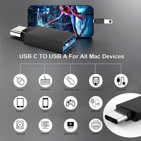 USB to USB C Adapter 10 Pack, Type A Female to C Male Charger Cable Converter for iPhone 15 14 13 12 Pro Max Plus, Apple Watch Ultra iWatch 9 8 7, MacBook Pro, iPad 10 9,Samsung Galaxy S20-23 and More in Saudi Arabia