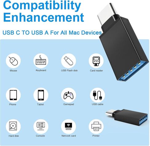USB to USB C Adapter 10 Pack, Type A Female to C Male Charger Cable Converter for iPhone 15 14 13 12 Pro Max Plus, Apple Watch Ultra iWatch 9 8 7, MacBook Pro, iPad 10 9,Samsung Galaxy S20-23 and More in Saudi Arabia
