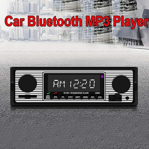 Car Stereo for Bluetooth, Retro Car FM Radio Smart Player, Electronic Auto FM Radio Receiver, Hands-Free Calling, Support MP3/WMA/WAV/AUX in Kuwait