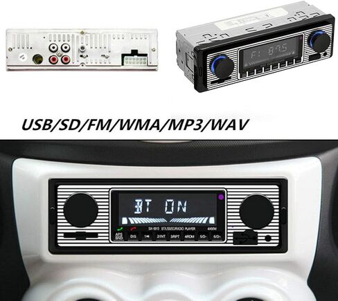 Car Stereo for Bluetooth, Retro Car FM Radio Smart Player, Electronic Auto FM Radio Receiver, Hands-Free Calling, Support MP3/WMA/WAV/AUX in Kuwait
