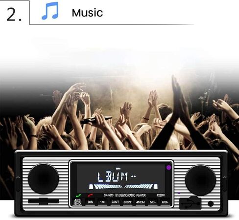 Car Stereo for Bluetooth, Retro Car FM Radio Smart Player, Electronic Auto FM Radio Receiver, Hands-Free Calling, Support MP3/WMA/WAV/AUX in Kuwait