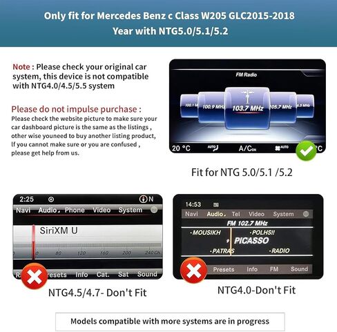 Wireless Carplay/Android Auto 12.3″ Screen for Mercedes Benz NTG 5.0 System in Saudi Arabia