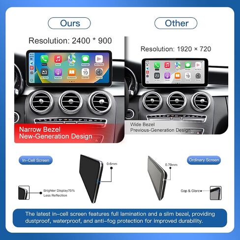 Wireless Carplay/Android Auto 12.3″ Screen for Mercedes Benz NTG 5.0 System in Saudi Arabia