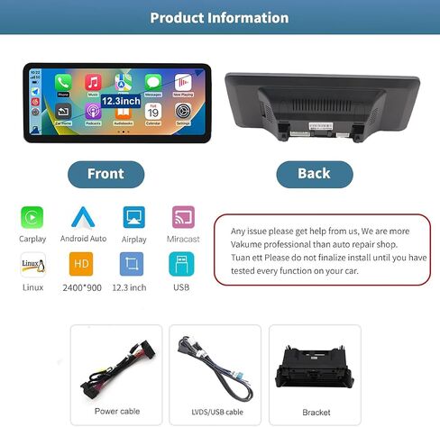 Wireless Carplay/Android Auto 12.3″ Screen for Mercedes Benz NTG 5.0 System in Saudi Arabia