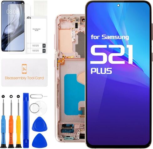 OLED Display with Frame for Samsung Galaxy S21 Plus Screen Replacement, 6.7 inch Touchscreen Digitizer Assembly with Tool Set, SM-G996B SM-G996U SM-G9960 SM-G996W, Black in Kuwait