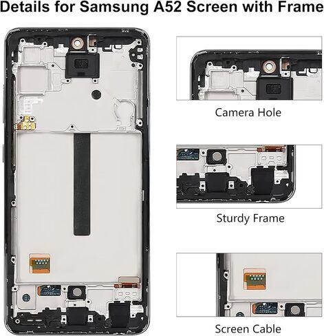 for Samsung Galaxy A52 4G/5G Screen Replacement with Frame A526U in Kuwait