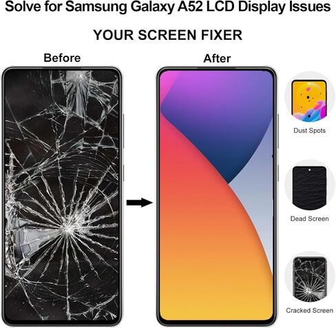 for Samsung Galaxy A52 4G/5G Screen Replacement with Frame A526U in Kuwait