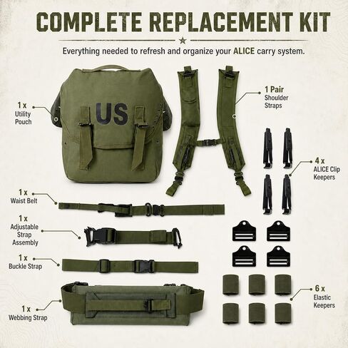 MT ALICE Pack Replacement Kit for ALICE Frame Backpack System, OD Green in Saudi Arabia