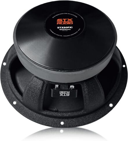 STX Audio 1X STX80PXi 8-Inch Super Mid Range Speaker Single, 4 Ohm, 1800W Max, 720W RMS, 97dB Sensitivity, 1.75" Voice Coil, 40oz Ferrite Magnet for Pro Car Audio in Kuwait