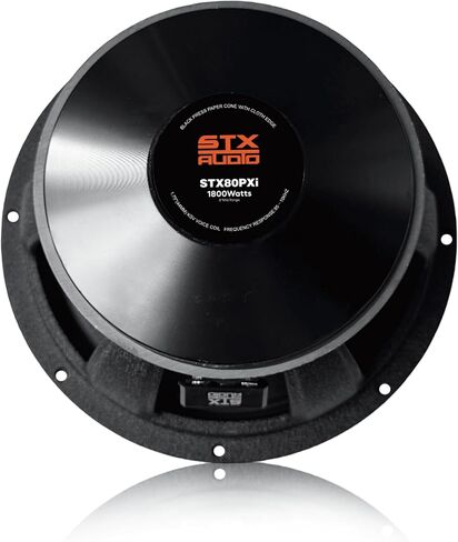 STX Audio 1X STX80PXi 8-Inch Super Mid Range Speaker Single, 4 Ohm, 1800W Max, 720W RMS, 97dB Sensitivity, 1.75" Voice Coil, 40oz Ferrite Magnet for Pro Car Audio in Kuwait