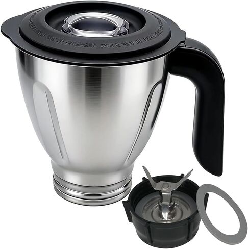 3-Cup Stainless steel Blender Jar&4 Point Blade & 4902 Blender Jar Bottom & 2pcs Gasket Kit,Compatible with all Oster Classic Series and Osterizer series (Stainless Steel, 3-cup jar with lid)… in Kuwait