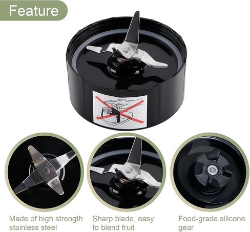 Equust 4-pack Cross Blade Blender Replacement Parts Work with Magic Bullet 250w Blenders Model MB1001 Series, Black in Saudi Arabia