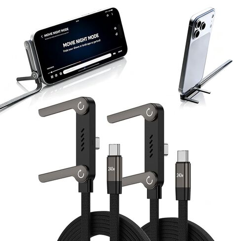 240W Invisible Holder Charger Cable with Stand,2-in-1 Fast Charge Cable in Saudi Arabia