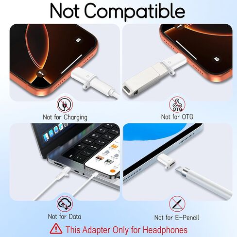 Lightning Earpods to USB C Adapter Audio Adapter for Wired Headphone/Earbud in Saudi Arabia