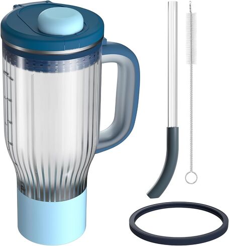 26oz Travel Tumbler Replacement for Ninja BlendBOSS DB351 & DB301,Comes with Replacement Straw, Silicone Seal Ring & Straw Cleaning Brush for Personal Smoothie Cup with Leakproof Travel Lid (Purple) in Kuwait