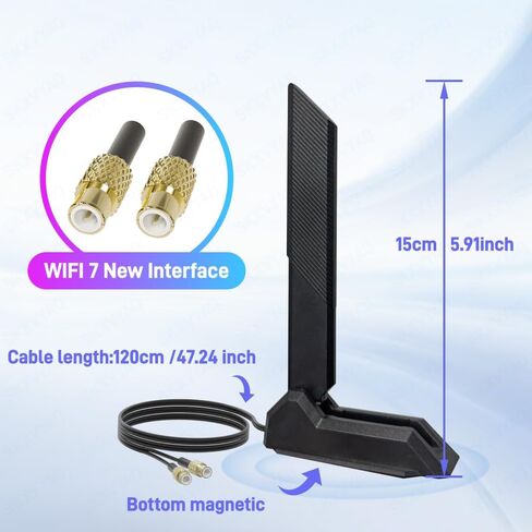 WiFi 7 6e Antenna Tri-Band 6GHz 5GHz 2.4GHz for Desktop PC Wireless Network in Saudi Arabia