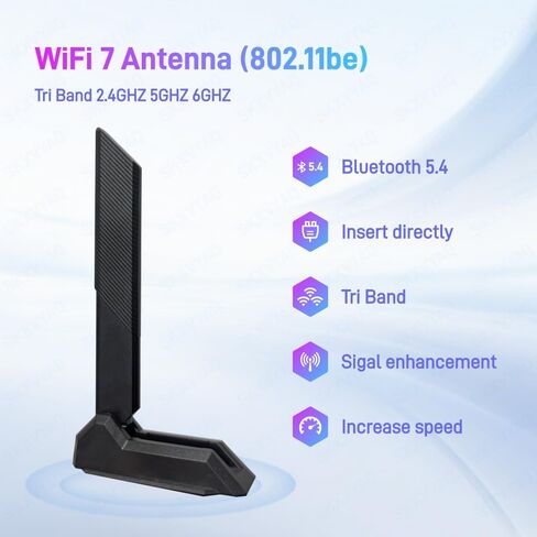 WiFi 7 6e Antenna Tri-Band 6GHz 5GHz 2.4GHz for Desktop PC Wireless Network in Saudi Arabia