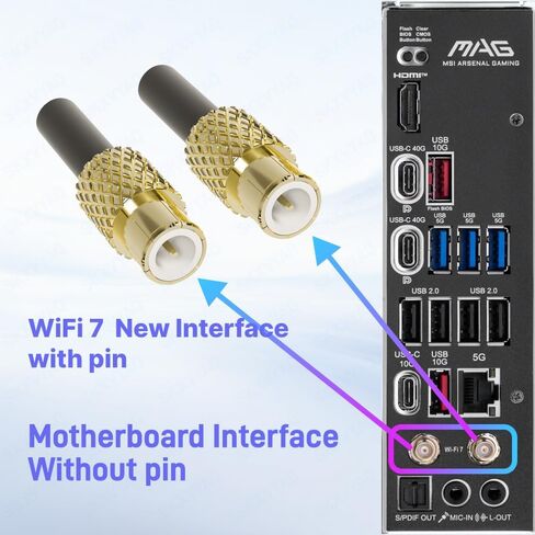 WiFi 7 6e Antenna Tri-Band 6GHz 5GHz 2.4GHz for Desktop PC Wireless Network in Saudi Arabia