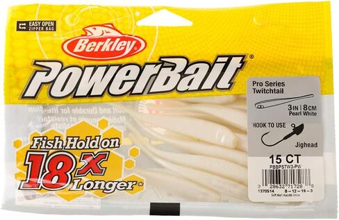 Berkley PowerBait Pro Twitchtail Minnow Fishing Bait, Pearl White, 3in | 8cm, Irresistible Scent & Flavor, Realistic Profile, Ideal for Bass, Walleye, Trout and More in Kuwait