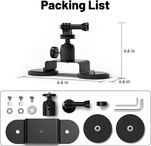 Strong Magnetic Car Mount for GoPro Insta360 360° Ball Head Action Camera in Saudi Arabia