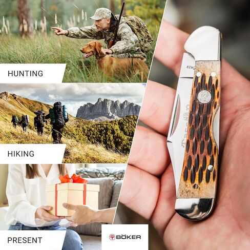 Boker Mini Copper head Lock 2.63 Inch Folding Pocket Knife, Amber Jigged Bone Handle, Traditional Series 2.0, Made In Germany in Kuwait