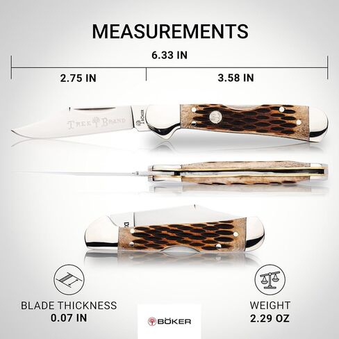 Boker Mini Copper head Lock 2.63 Inch Folding Pocket Knife, Amber Jigged Bone Handle, Traditional Series 2.0, Made In Germany in Kuwait