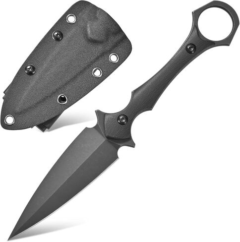 Gtkii GTK292 Fixed Blade Knife D2 Steel Blade G10 Handle EDC Tool Knifes for Outdoor Camping Survival Adventure(Black) in Saudi Arabia