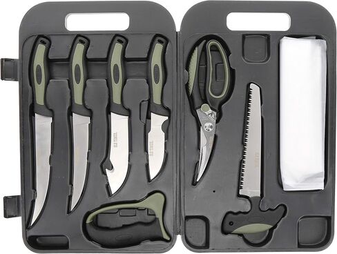 Old Timer Outdoor Kit and Lightweight Field Dressing Kit with Bone Saw, Game Shears, Knife Sharpener, Knives, Gut Hook, and Travel Case for Hunting, Field Dressing, Skinning, Camping, and Outdoors in Saudi Arabia