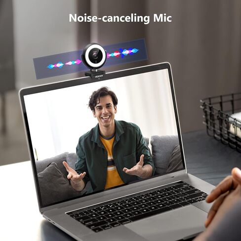 NexiGo N940E (Gen 3) 60FPS Zoomable 1080P Webcam with Remote Control, Magnetic Privacy Cover, Adjustable Brightness, Noise Reduction Mics, for Zoom Skype Teams, Black in Kuwait