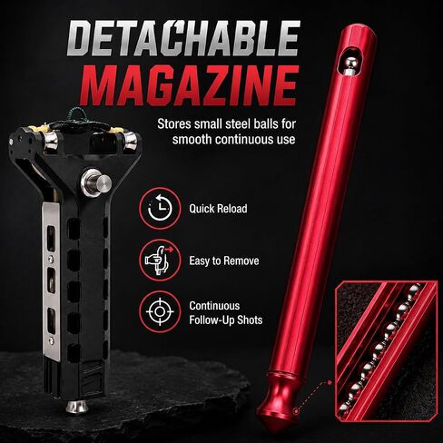 Slingshot for Adults Auto-Loading Set with Magazine 2 Bands and 100 Balls in Saudi Arabia
