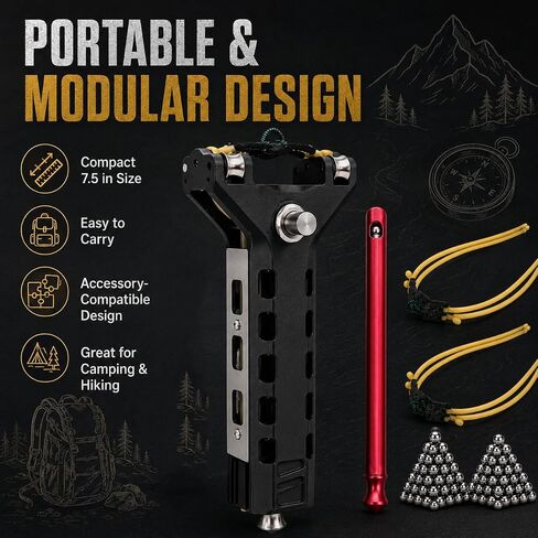 Slingshot for Adults Auto-Loading Set with Magazine 2 Bands and 100 Balls in Saudi Arabia
