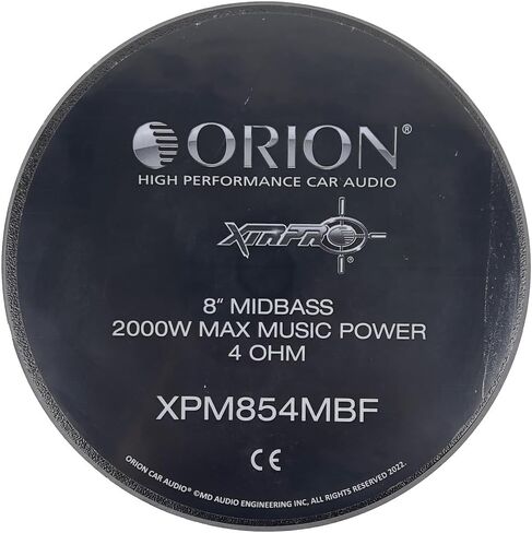 ORION XTRPRO XPM854MBF High Performance 8" Mid-Bass Bullet Loudspeakers, 2000W Max Power, 500W RMS, 4 Ohm, 2.5" Voice Coil - Pro Car Audio Stereo, Midrange Speakers (Pair) in Saudi Arabia